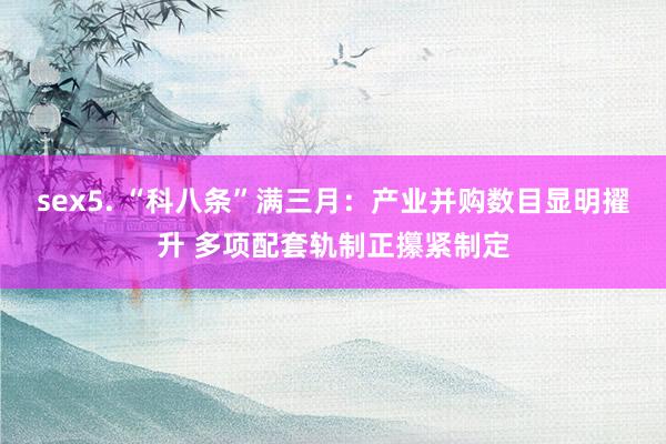 sex5. “科八条”满三月：产业并购数目显明擢升 多项配套轨制正攥紧制定